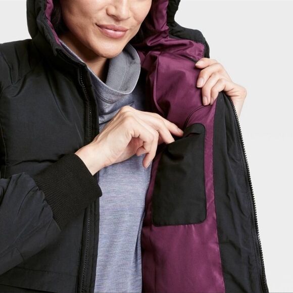 NWT All in Motion women’s mid-length puffer jacket black size XS - Picture 5 of 9